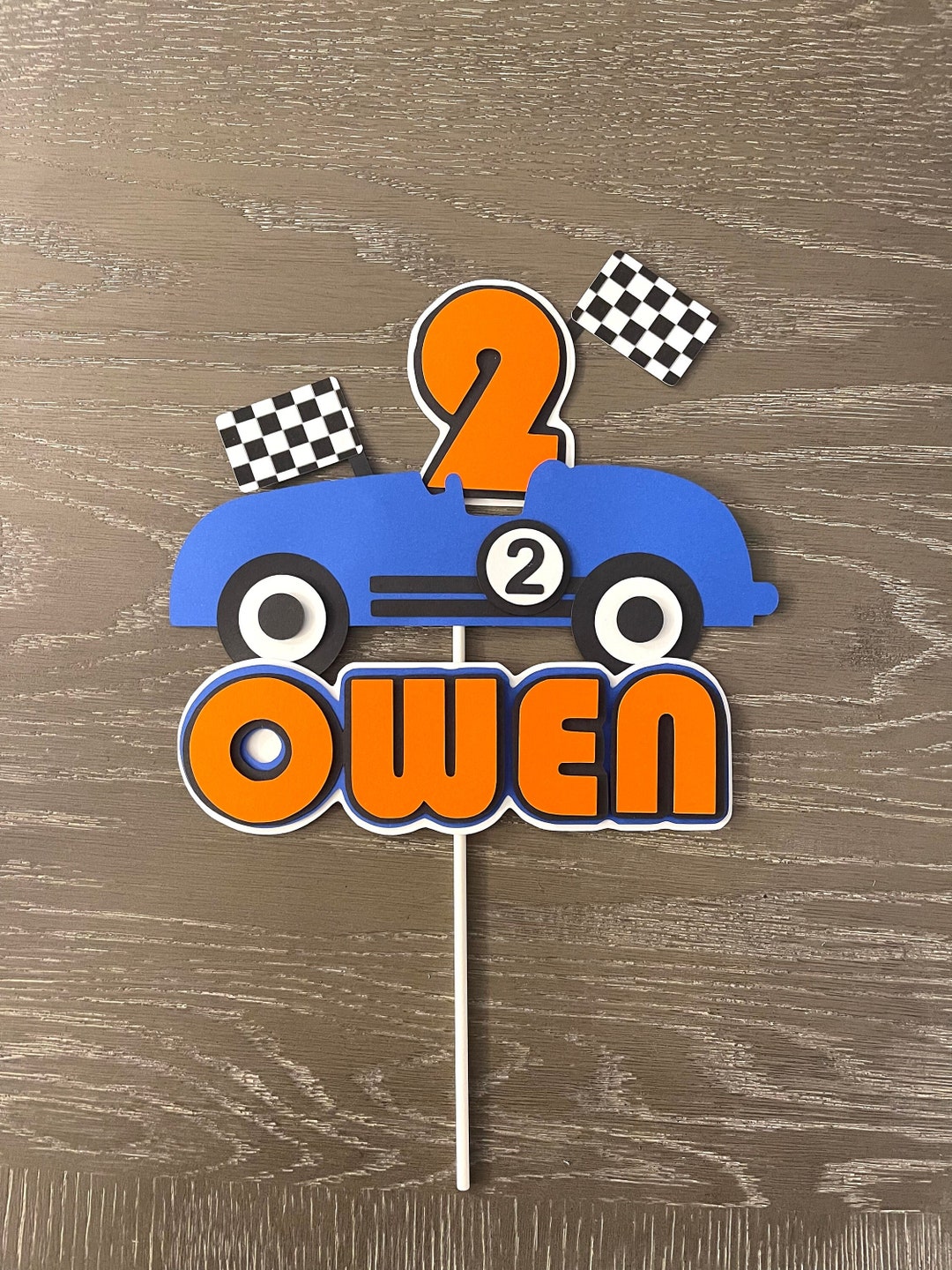 Race Car Cake Topper Race Car Birthday Decorations Two Fast Etsy
