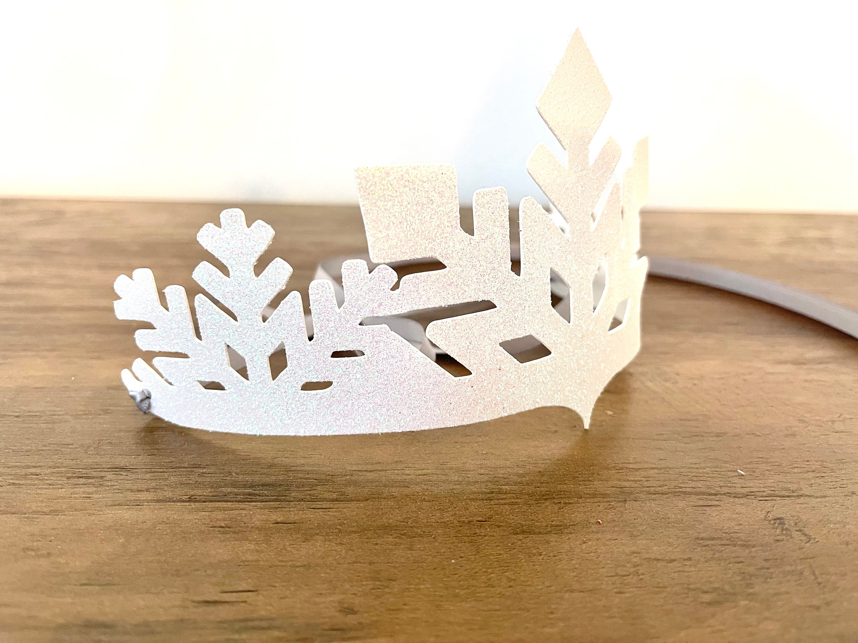 Snowflake Crown, Winter Onederland Birthday, White Snowflake Party Favors