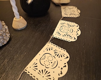 Dia de los Muertos Alter Decoración Papel Picado Fiesta Banner / Ofrenda/ Día de Muertos Papel Picado Decoración Temática Mexicana / Calavera de Azúcar