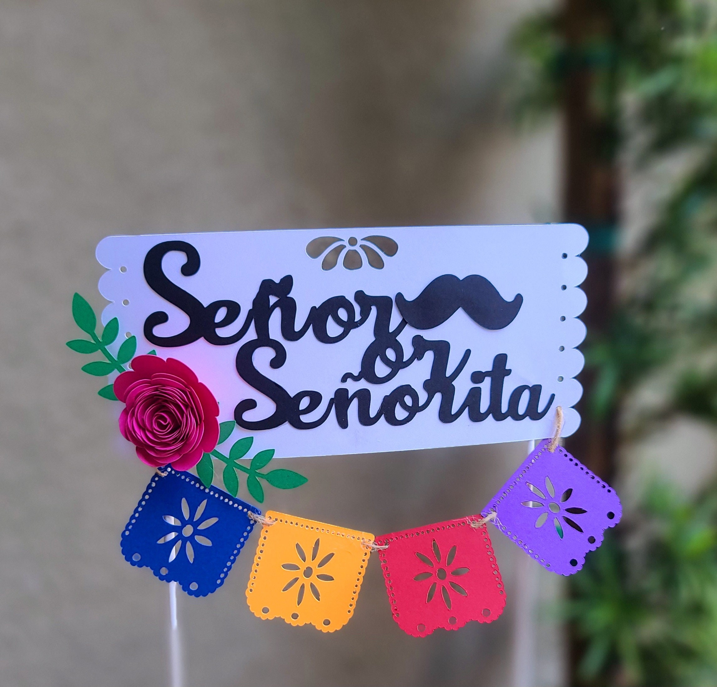 Señor or Señorita Gender Reveal Cake Topper pic