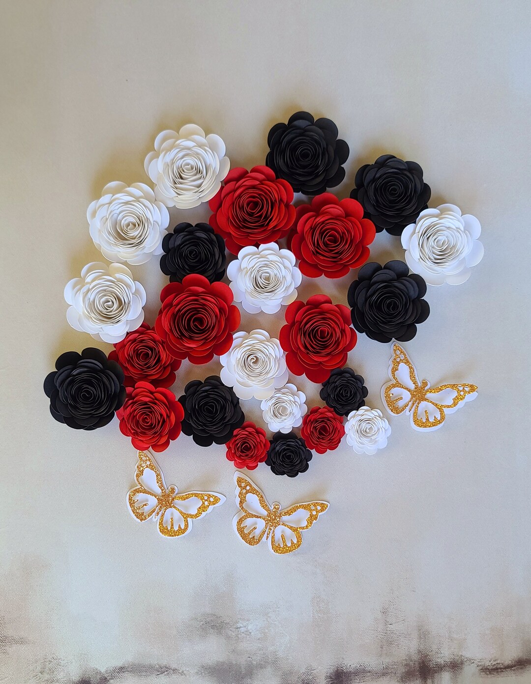 Mini Paper Flowers, Rolled Paper Flowers, Mini Roses, Flowers for Cap Topper, Paper Flowers, 3D