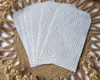 Cielito Lindo Baby Shower, Fiesta Embossed White favors candy buffet treat bags, Wedding, Baptism, Mexican Gender Reveal, Talavera Aesthetic