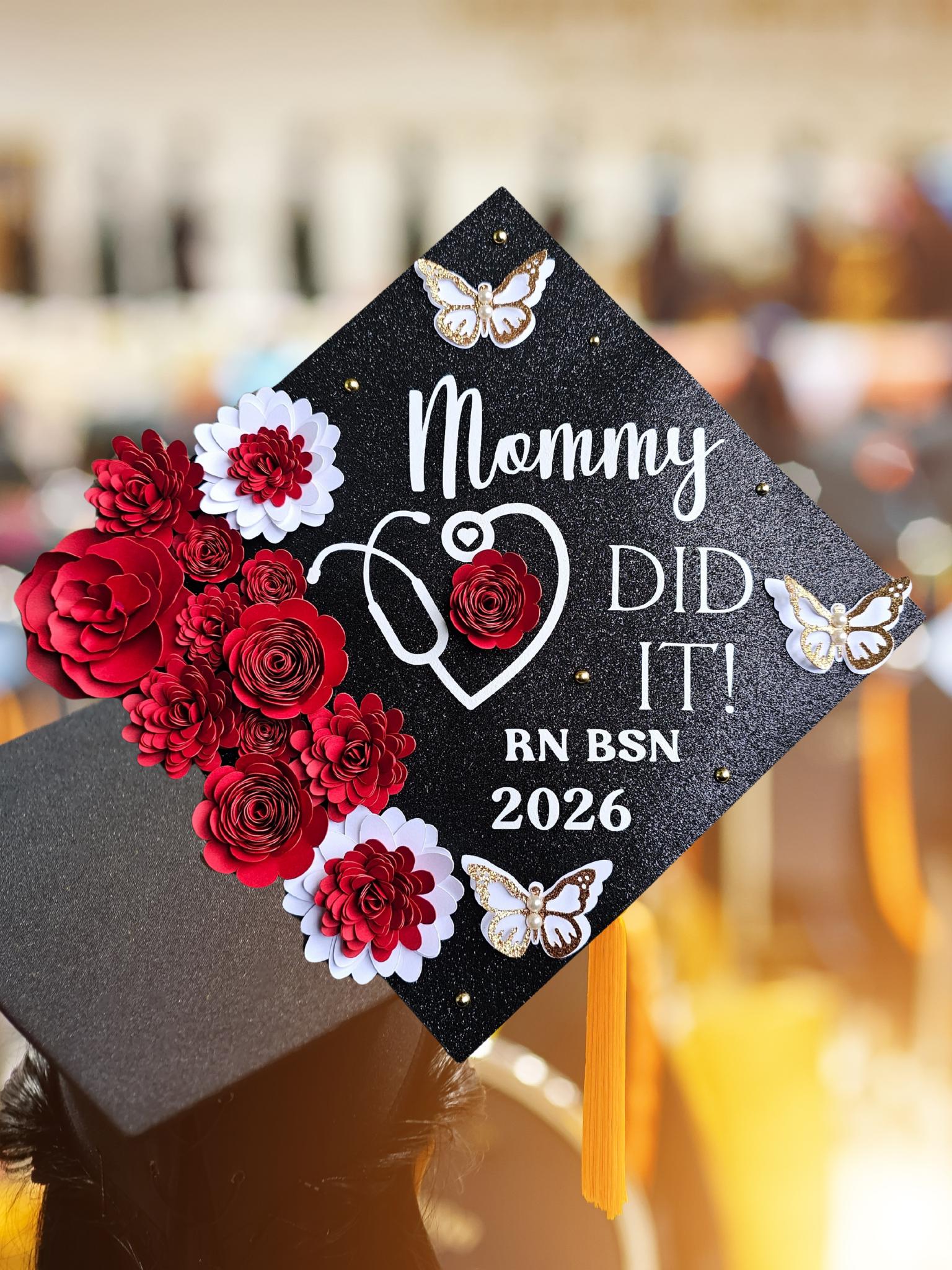 Handmade Graduation Cap Topper “Mommy Did It!” 2024 Happy Wednesday? This one is for you mami! Pink grad cap  main image 4