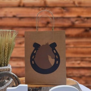 Western Cowboy Party Favor Bag / My First Rodeo Candy Bag / Treat Bag / Goody Bag / Kentucky Derby Theme Party Decor/ Western Favor Gift Bag