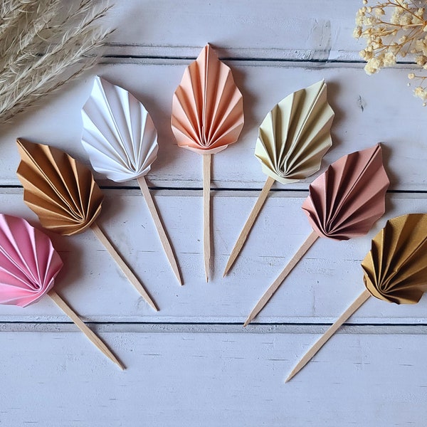 Palm Spear Cupcake Toppers, Boho Cupcake Toppers, Palm Leaf Pampas Toppers, Minimalist Party Decoration, Baby Shower, Bridal Shower,Birthday