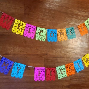 Personalized Papel Picado Fiesta Banner/ Final Fiesta Bachelorette/ Custom Papel Picado Mexican Themed Party Decor / Fiesta Wedding Birthday