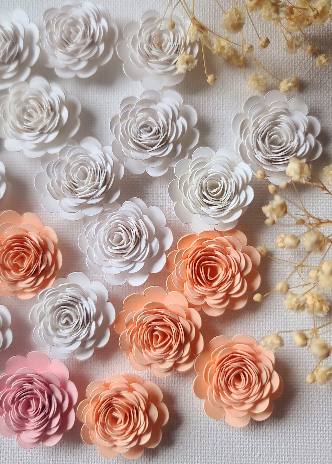 Mini Paper Flowers Rolled Paper Flowers Mini Roses Flowers Etsy Canada