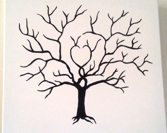 Fingerprint tree, guest book "the tree of love" wedding, birthday ... canvas on frame, 1 inker of your choice offered with the canvas