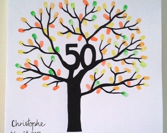 Birthday fingerprint tree, 1 inker of your choice offered with the canvas