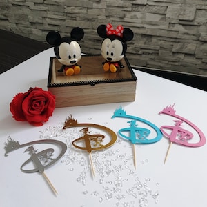 cupcake topper "Tema Disney", torta di decorazione venduta singola, baby shower, festa prenatale, compleanno, matrimonio, disneyland ...