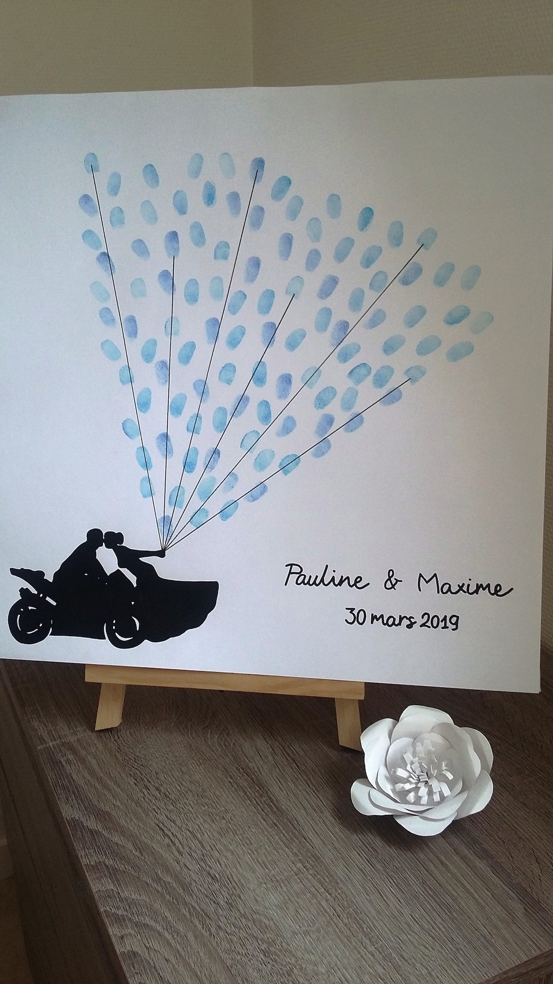 Cadeau Encreur! Bricolage Mariage Empreinte Digitale Toile Peinture Mariée Long Voile Avec Marié