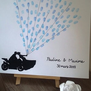 Wedding motorcycle print canvas, canvas on wooden frame, wedding, wedding anniversary, 1 inker of your choice offered with the canvas