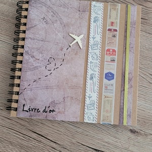 livre d'or sur le thème du voyage, Globe-trotter, Tour du monde,mariage, anniversaire, retraite ...