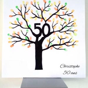 Birthday fingerprint tree - Birthday guest book - personalized fingerprint tree