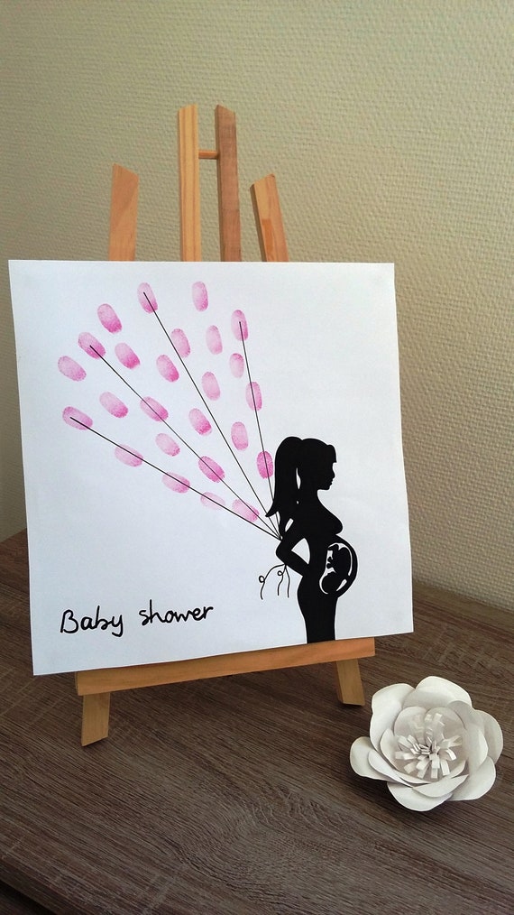 Arbre A Empreintes Ballons Pour Baby Shower Naissance Etsy