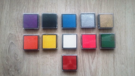 Encreur Encre Longue tenue Pour Tout Tampon Marquage Scrapbooking, arbre à empreintes, or, argent, rose, bleu, violet, vert, jaune, rouge ..