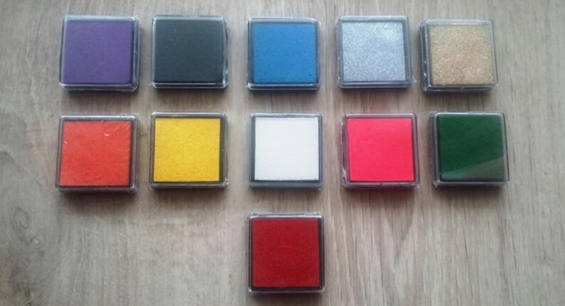 Long-lasting ink pad for all types of stamps, scrapbooking markings, fingerprint trees, gold, silver, pink, blue, purple, green, yellow, red... image 2