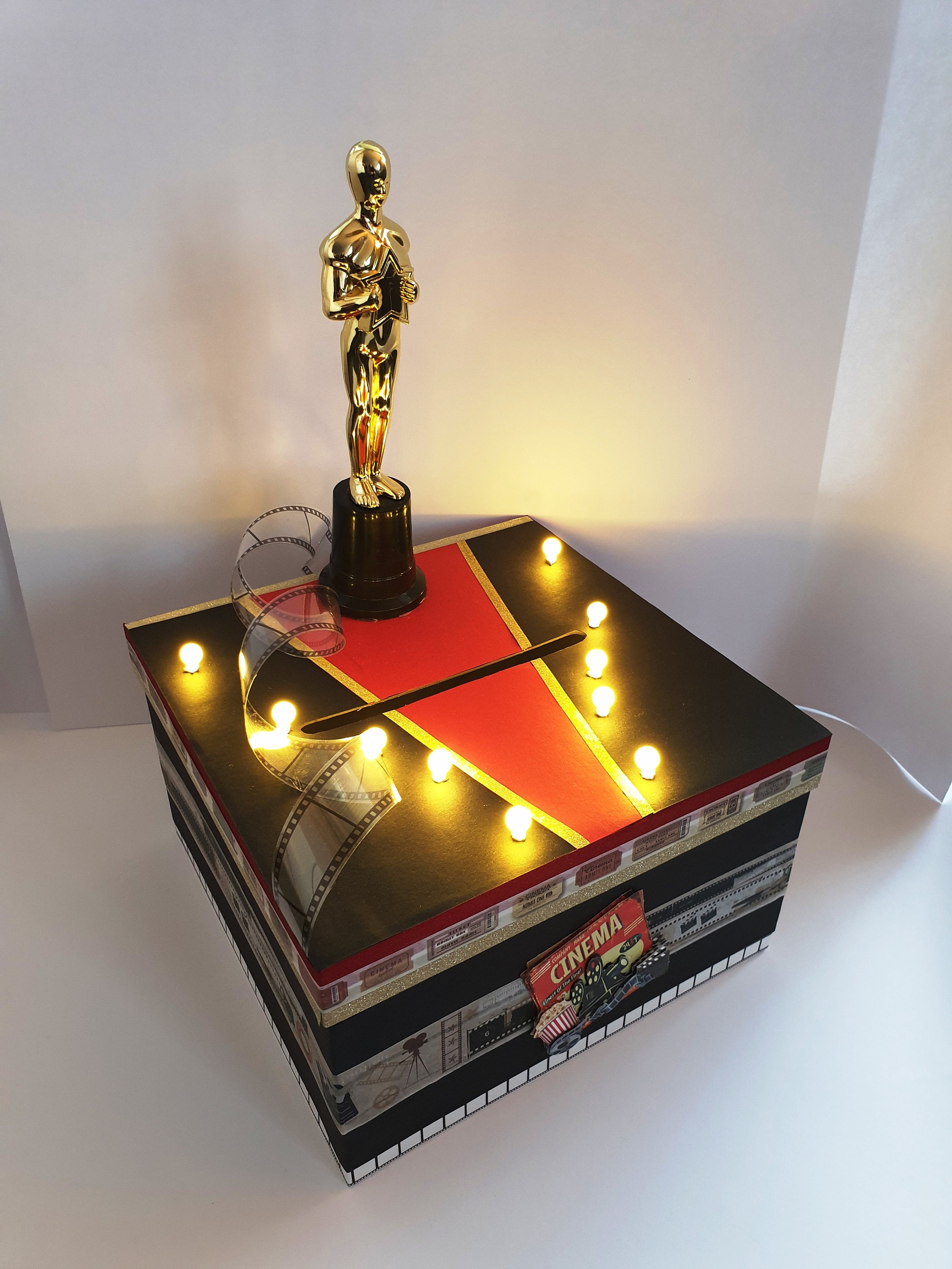 Urna temática de cine con LEDs integrados boda aniversario ...