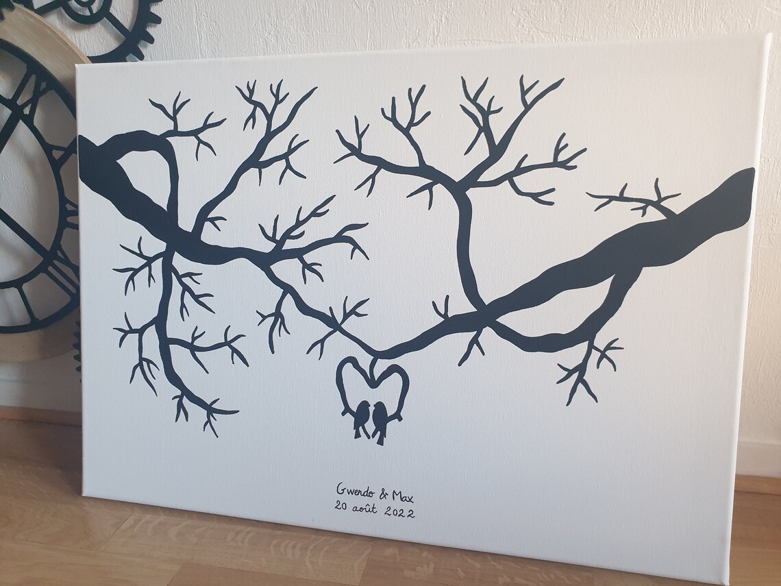 Arbre à empreintes mariage livre d'or anniversaire - Etsy France