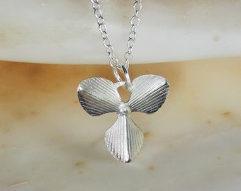 Silver Single Orchid Flower Necklace