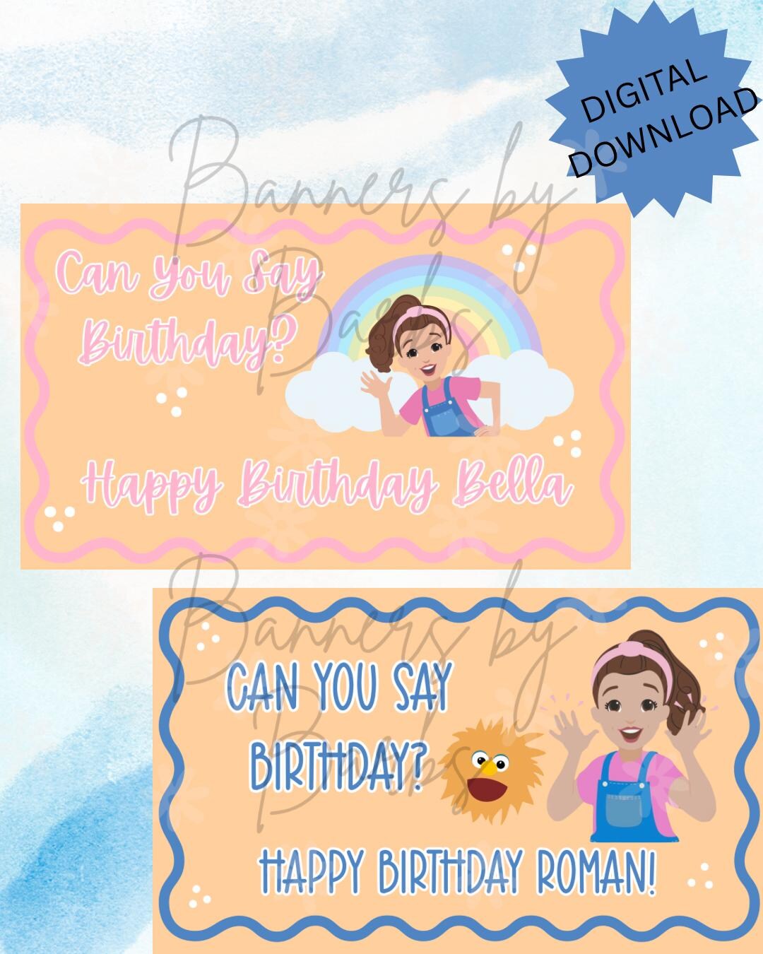 Ms Rachel Birthday Banner | Editable Party Banner Template | Digital ...