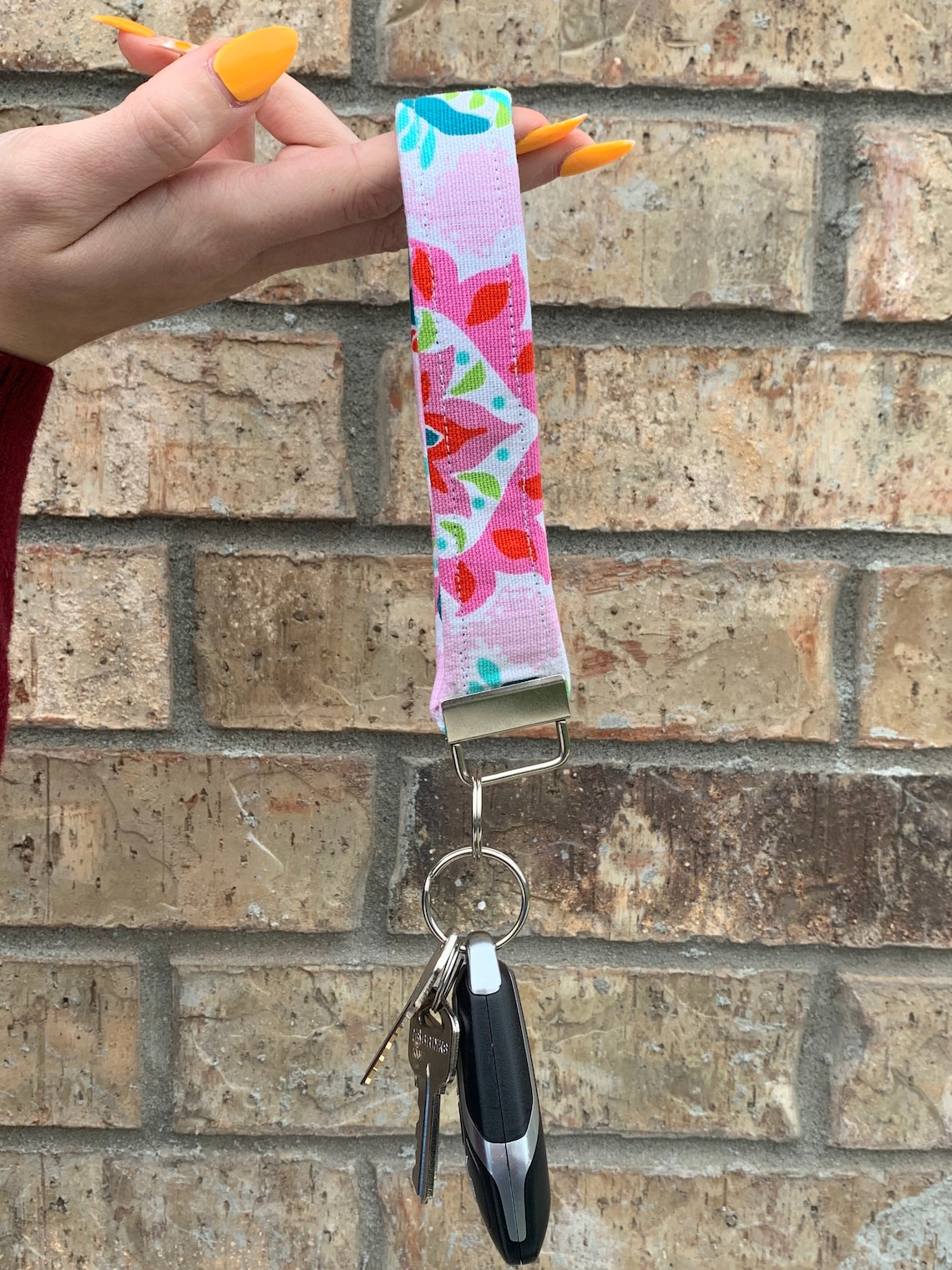 Colorful Keychain Wristlet Key Fob / Preppy Keychain / Cute Etsy