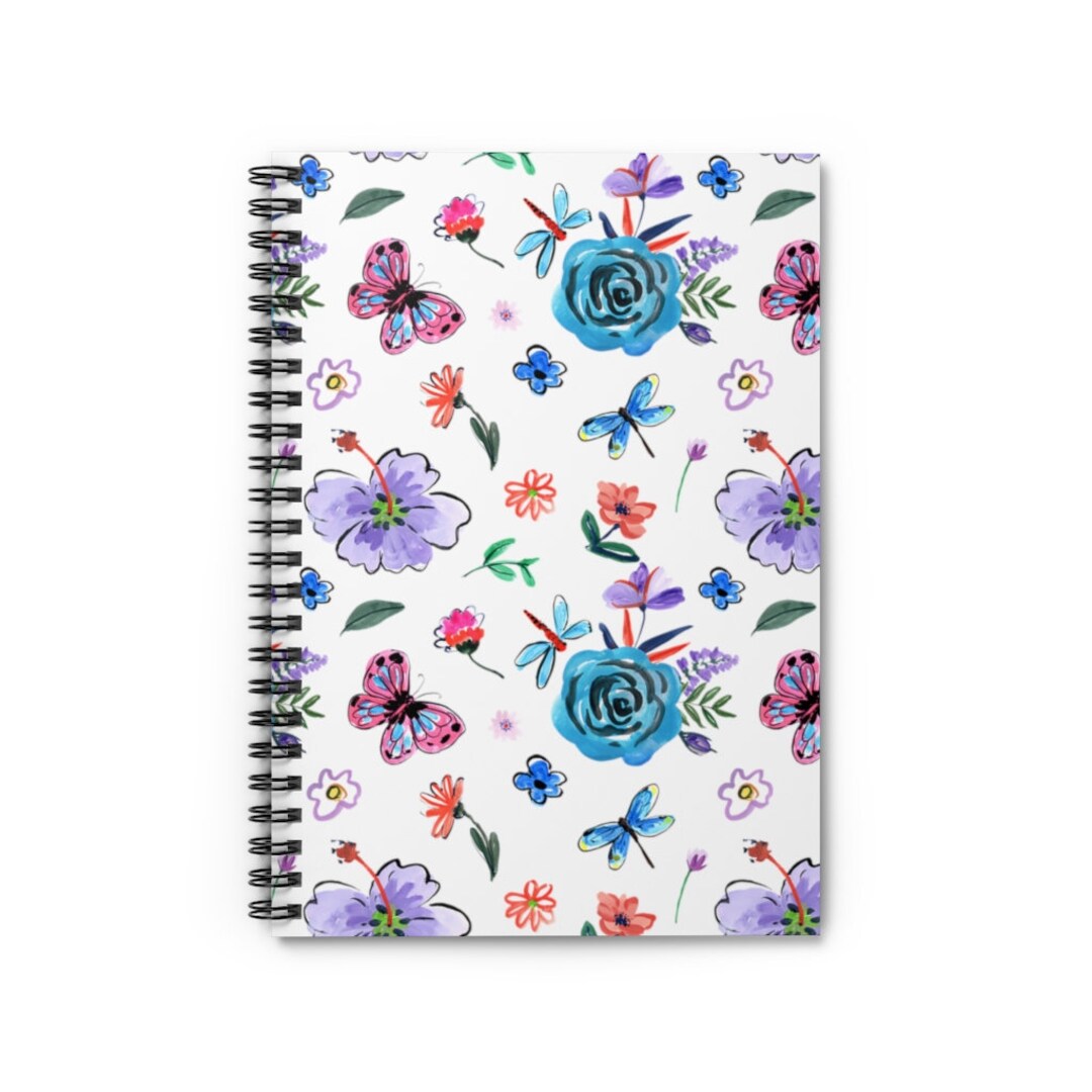Cute Preppy Flower Floral Spiral Notebook Ruled Line Journal Spiraled ...
