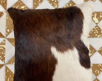 100 % Natural Cowhide Luxurious Hair On Cushion/ Pillow Cover cowhide Cushion Cover, Smooth and Shiny, Cowhide Pillow, - Tri Color