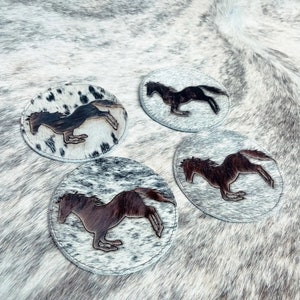 100% Real Brazilian Cowhide Leather Horse’s Coasters