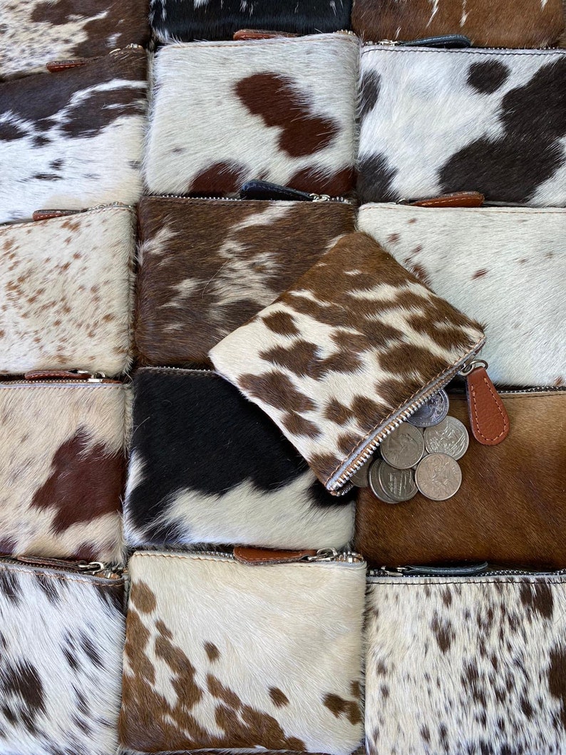 100 % Real Cowhide Coin Wallet Credit Card Holder Change Purse Chapstick Wallet Perfect For Gifts Mothersday Gift Gifts For Her image 1