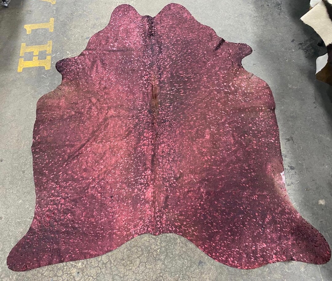 100 Real Brazilian Cowhide Fur Rug Acid Wash Red Cowhide Rug Real