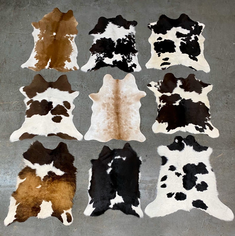 100 Real Calf Hide/ Cow Skin Cowhide Rug Leather Area Rug Etsy