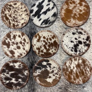 100% Real Brazilian Cowhide Leather Coasters image 2