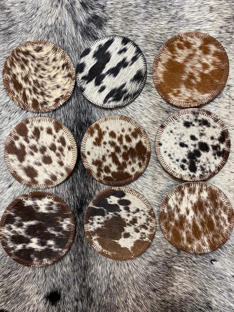 100% Real Brazilian Cowhide Leather Coasters image 2