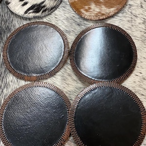 100% Real Brazilian Cowhide Leather Coasters image 4