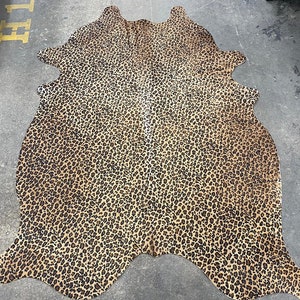 Leopard Cowhide Rug, Jaguar Print Cowhide, Leopard Cowhide Average Size:  7.5X6.5 Feet -  Finland