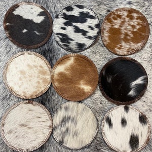 100% Real Brazilian Cowhide Leather  Coasters