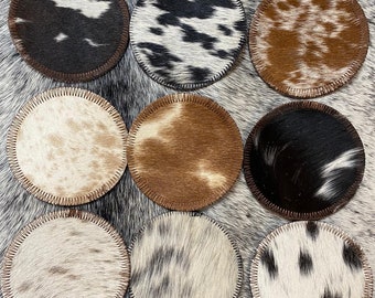 100% Real Brazilian Cowhide Leather  Coasters