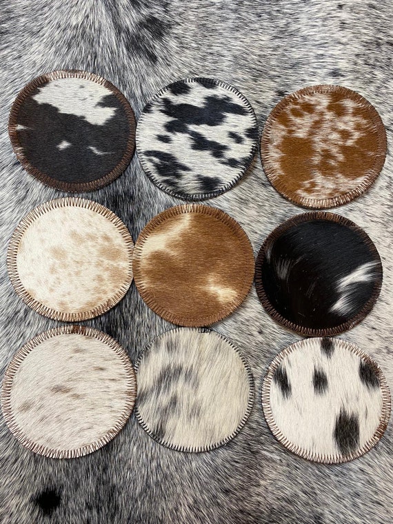 100 Real Brazilian Cowhide Leather Coasters Etsy