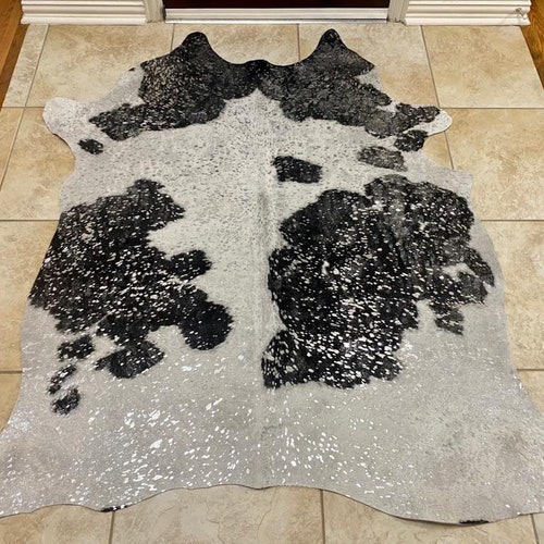 100 Real Metallic Rainbow Acid Wash Hair on Cowhide Rug Etsy