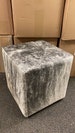 100% Brazilian Genuine Cowhide Square Pouf Ottomon Foot Stool-Light  Brindle 