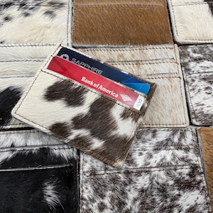 100 % Real Cowhide Credit Card Wallet- Credit Card Holder- - Perfect For Gifts- Mothersday Gift- Gifts For Her and Him-Unisex