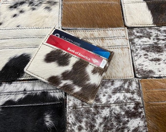 100 % Real Cowhide Credit Card Wallet- Credit Card Holder- - Perfect For Gifts- Mothersday Gift- Gifts For Her and Him-Unisex