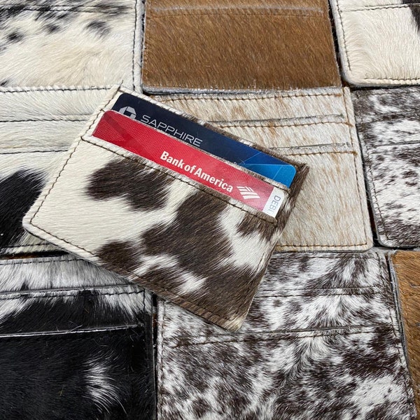 100 % Real Cowhide Credit Card Wallet- Credit Card Holder- - Perfect For Gifts- Mothersday Gift- Gifts For Her and Him-Unisex