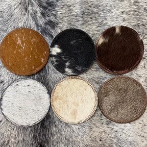 100% Real Brazilian Cowhide Leather Coasters image 3