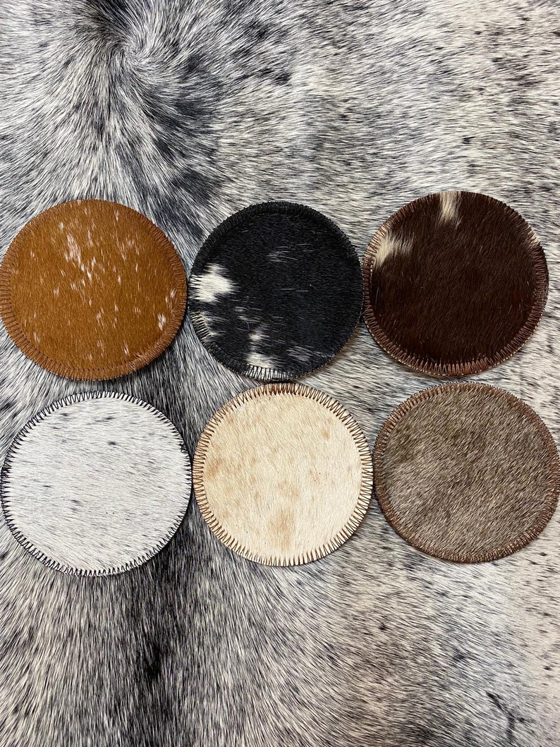 100% Real Brazilian Cowhide Leather Coasters image 3