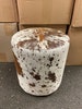 100% Brazilian Genuine Cowhide Round Pouf Ottoman Foot Stool- brown and white Salt &pepper 