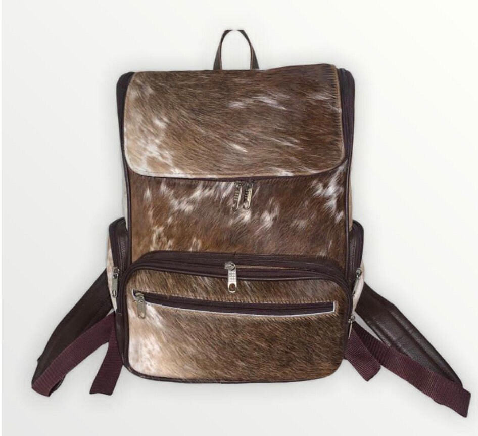 Brazilian Cowhide Backpack/ Cowhide Leather Backpack Hair on  display picture 1