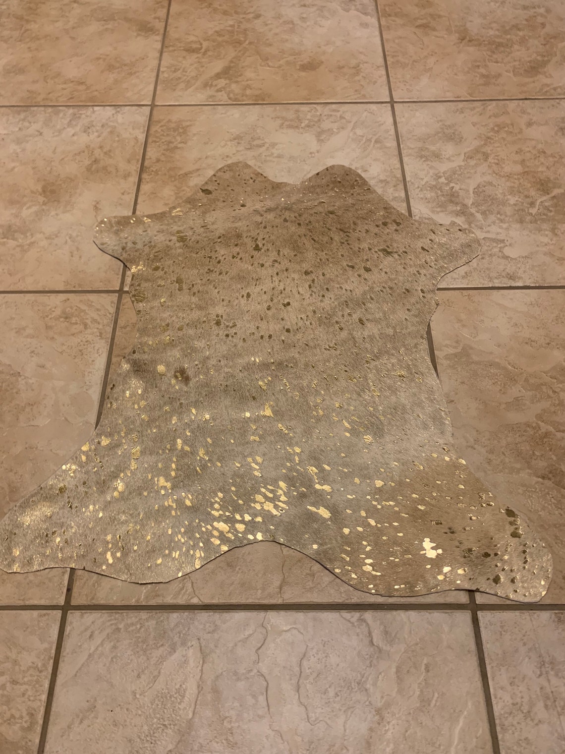 100 Real Metallic acid wash hair on cowhide Rug Natural Size Etsy