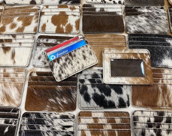 100 % Real Cowhide Credit Card Wallet- Credit Card Holder- - Perfect For Gifts- Mothersday Gift- Gifts For Her and Him-Unisex